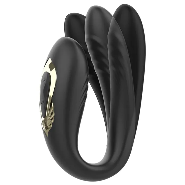 Vibrator dual IBIZA rotating dual vibrator. pentru stimulare clitoris si punctul G. 10 functii de rotatie. 10 functii de vibratii. negru