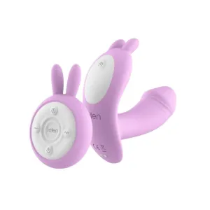 Vibrator dublu pentru chilot LETEN Wearable Butterfly. control prin telecomandă. cu vibrații multiple. culoare roz cu alb