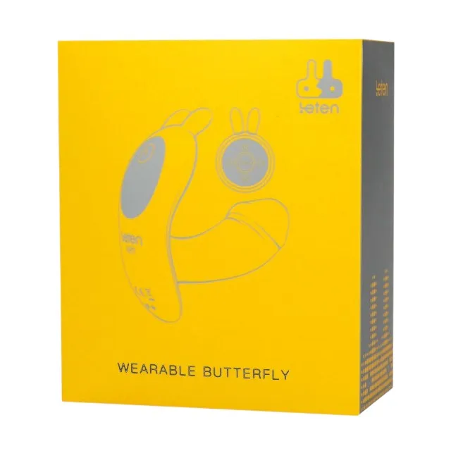 Vibrator dublu pentru chilot LETEN Wearable Butterfly. control prin telecomandă. cu vibrații multiple. culoare roz cu alb