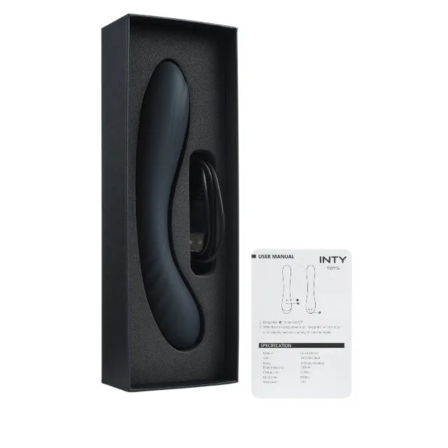 Vibrator INTY TOYS DASH. pentru stimularea punctului G. 10 funcții de vibrații ultra-puternice. silențios. rezistent la apă. 19.7 cm. negru