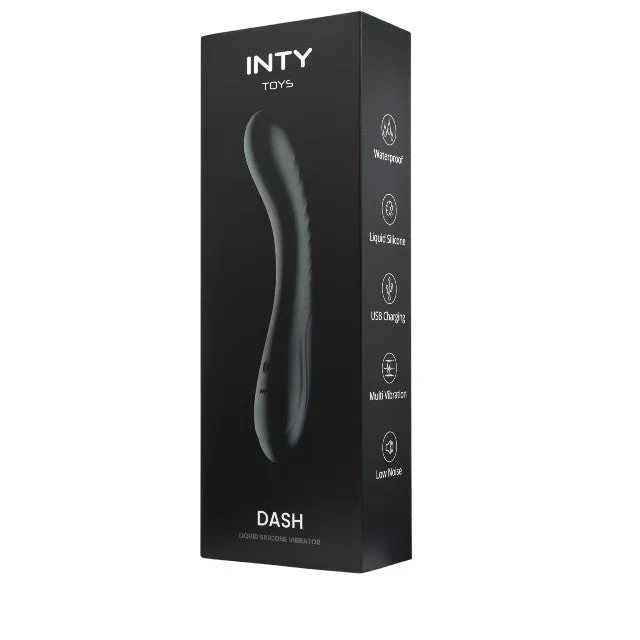 Vibrator INTY TOYS DASH. pentru stimularea punctului G. 10 funcții de vibrații ultra-puternice. silențios. rezistent la apă. 19.7 cm. negru