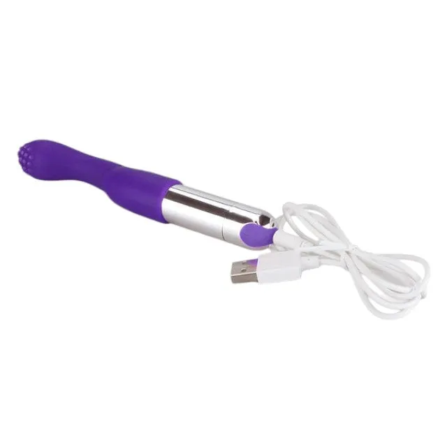 Vibrator LOVETOY Joy Versatile Tickler. pentru clitoris și zone erogene. cu 10 funcții de vibrație. rezistent la apă. mov cu argintiu