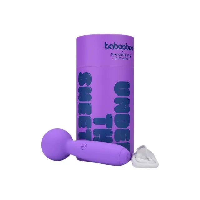 Vibrator mini wand TABOOBOO Under the Sheets. 10 funcții de vibrație. rezistent la apă. lungime 11 cm. mov