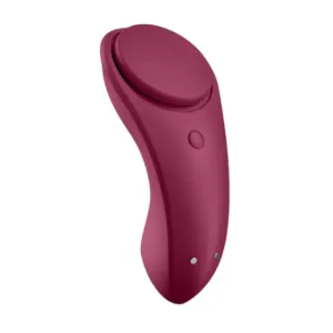 Vibrator pentru chilot SATISFYER Sexy Secret. cu control prin aplicație. cu vibrații personalizate. rezistent la apă IPX7. mov