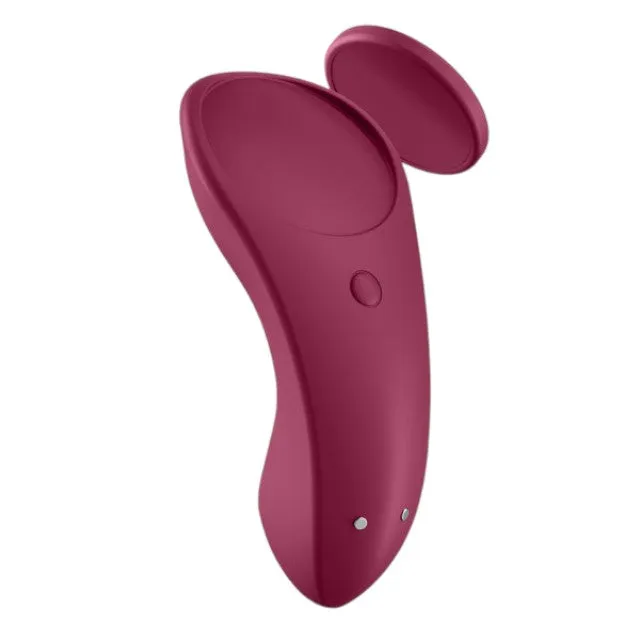 Vibrator pentru chilot SATISFYER Sexy Secret. cu control prin aplicație. cu vibrații personalizate. rezistent la apă IPX7. mov