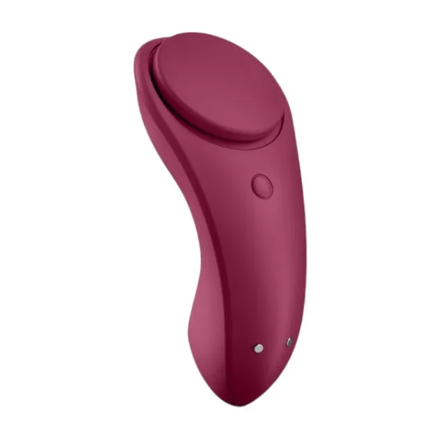 Vibrator pentru chilot SATISFYER Sexy Secret. cu control prin aplicație. cu vibrații personalizate. rezistent la apă IPX7. mov