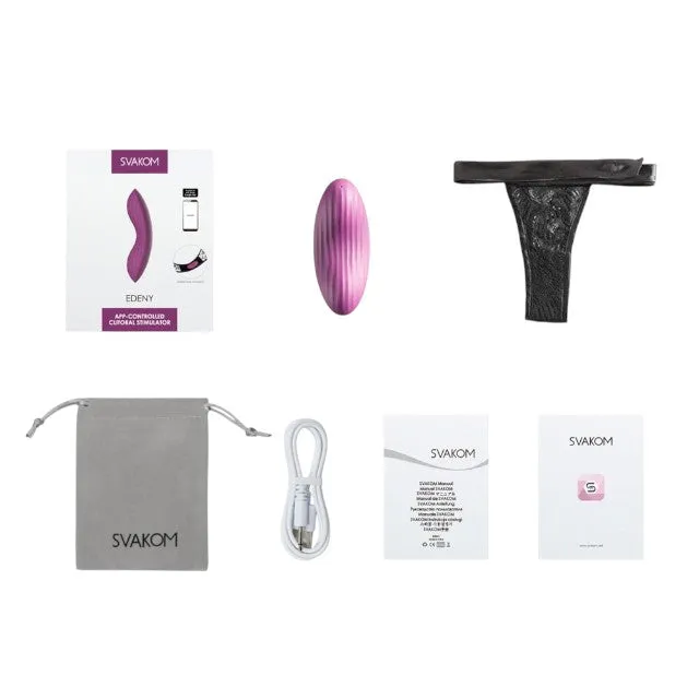 Vibrator pentru chilot SVAKOM EDENY. cu lenjerie inclusă. control prin aplicație. 11 funcții de vibrație. mov