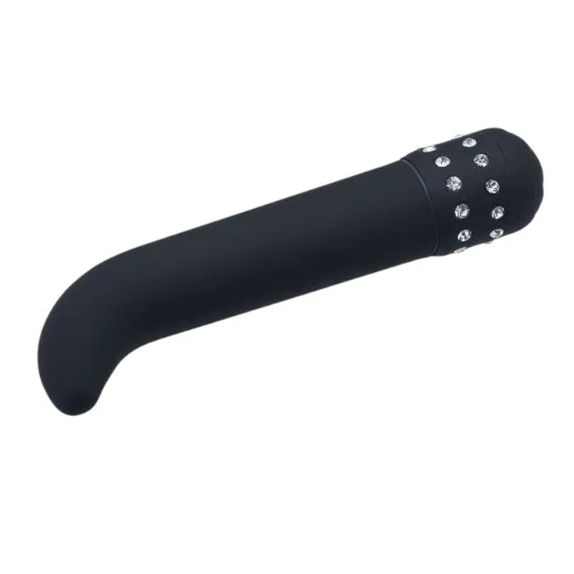 Vibrator pentru punctul G TOYZ4LOVERS G-Diamonds Curve. design cu strasuri. cu vibrații multiple. 15.2 cm. negru (00904383)