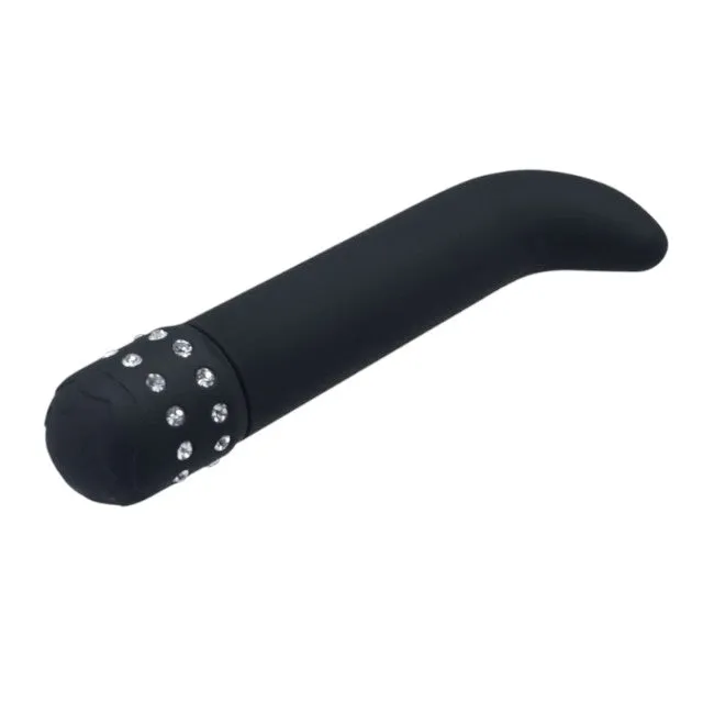 Vibrator pentru punctul G TOYZ4LOVERS G-Diamonds Curve. design cu strasuri. cu vibrații multiple. 15.2 cm. negru (00904383)