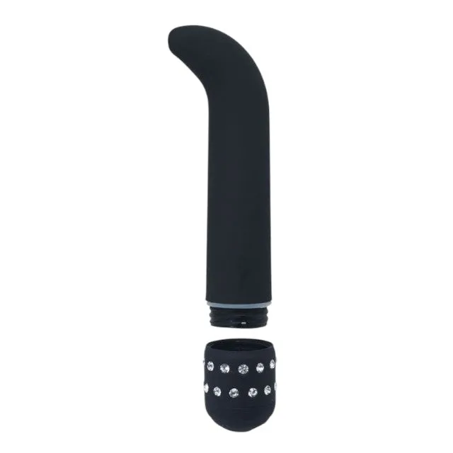 Vibrator pentru punctul G TOYZ4LOVERS G-Diamonds Curve. design cu strasuri. cu vibrații multiple. 15.2 cm. negru (00904383)