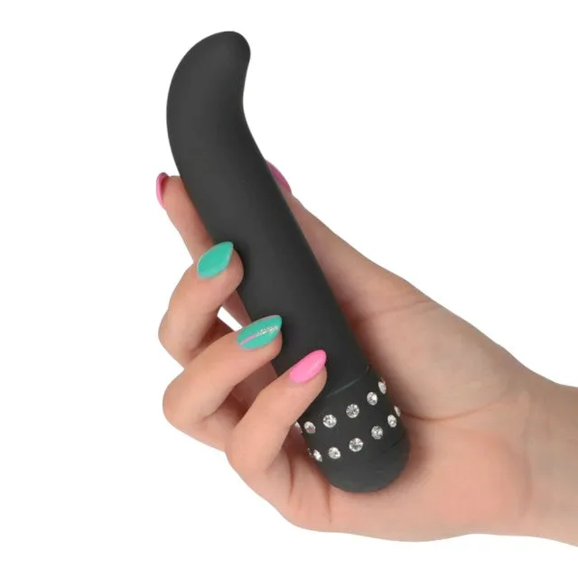 Vibrator pentru punctul G TOYZ4LOVERS G-Diamonds Curve. design cu strasuri. cu vibrații multiple. 15.2 cm. negru (00904383)