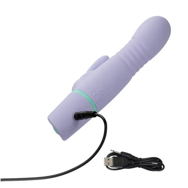Vibrator rabbit CALEXOTICS Love Bunny - Thrusting Bunny. cu funcție de penetrare. 100  combinații de senzații. rezistent la apă IPX7. mov