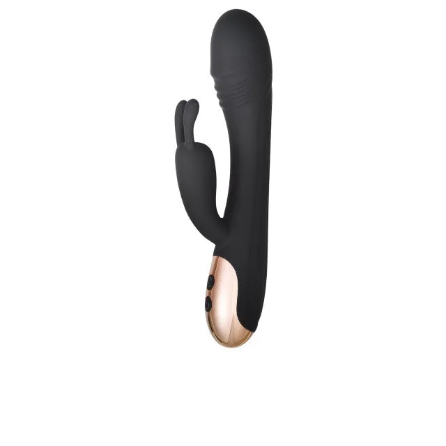 Vibrator rabbit INTY TOYS PEAK. pentru clitoris și punctul G. 7 funcții de vibrații ultra-puternice. silențios. rezistent la apă. 20.2 cm. negru