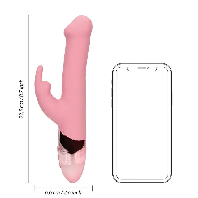 Vibrator rabbit LOVELINE Rotating Beads Rabbit Vibrator. cu perle rotative. 10 funcții de vibrație. lungime 22.5 cm. roz
