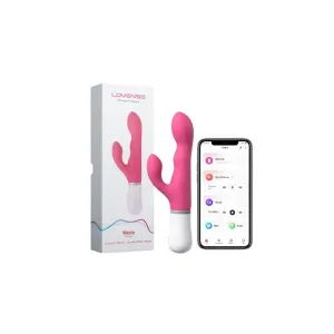 Vibrator rabbit LOVENSE Nora Rotator. cu stimulator dublu. control prin aplicație. funcție de rotație. funcții de vibrație nelimitate. roz