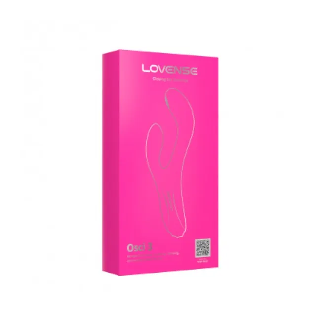 Vibrator rabbit LOVENSE Osci 3. cu stimulator dublu. control prin aplicație. funcție de încălzire. funcții de vibrație nelimitate. roz