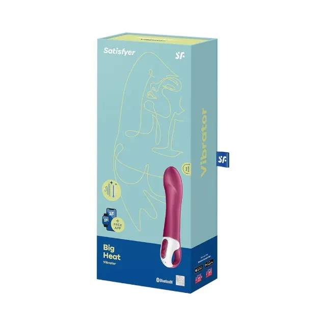 Vibrator SATISFYER Big Heat – Warming G-Spot Vibrator. funcție de încălzire. control prin aplicație. culoare zmeură