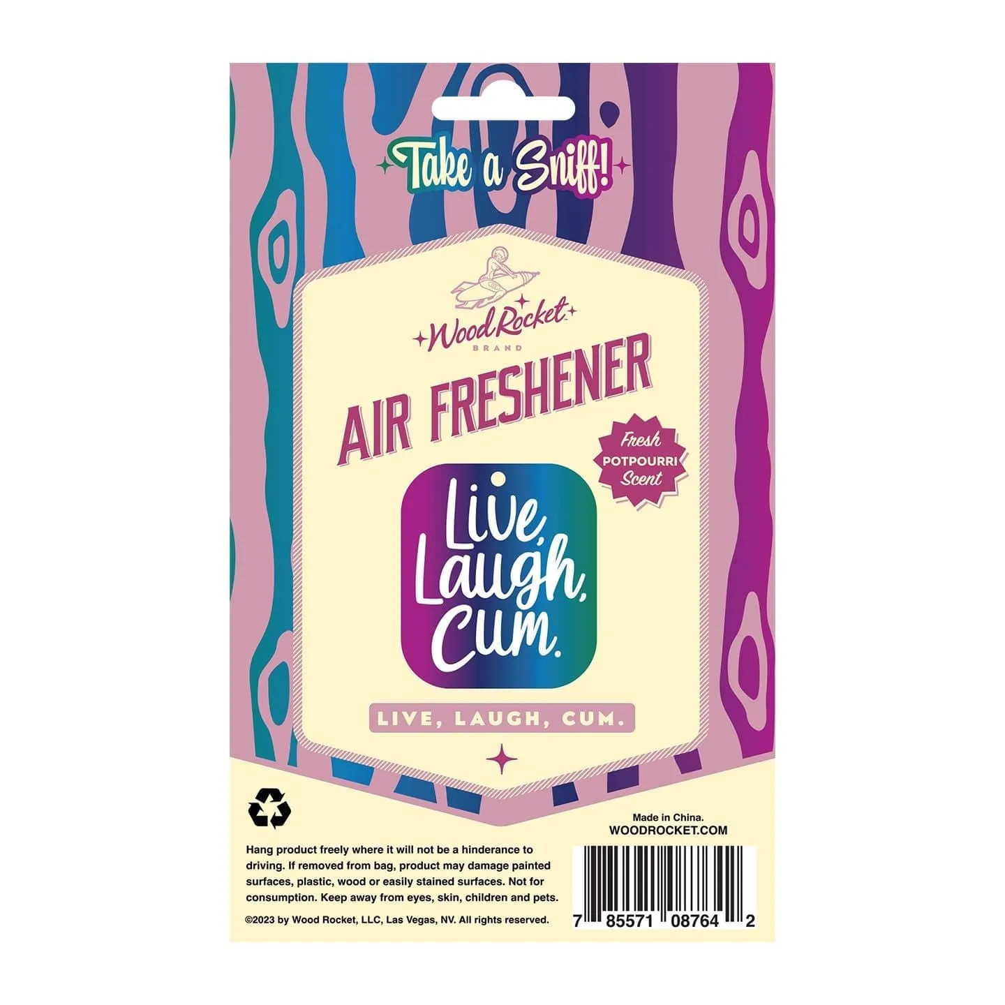 Wood Rocket Live Laugh Cum Air Freshener